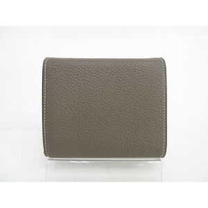 Celine fold Leather Tri Wallet Gray Folded